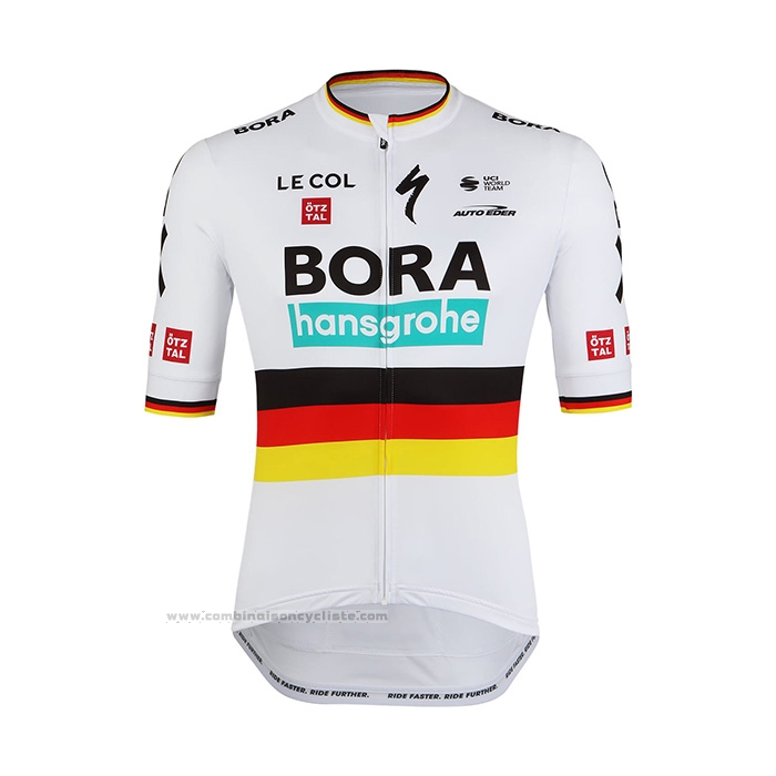 2022 Maillot Cyclisme Bora-Hansgrone Blanc Manches Courtes et Cuissard